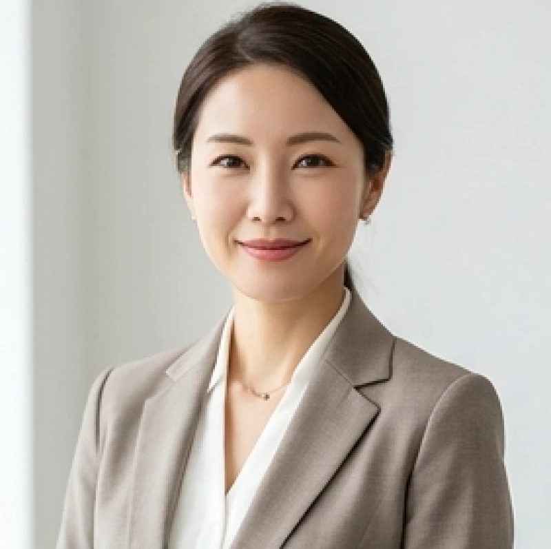 Phụ nữ có tướng miệng nhỏ thanh tú đang mỉm cười tự tin trong trang phục công sở