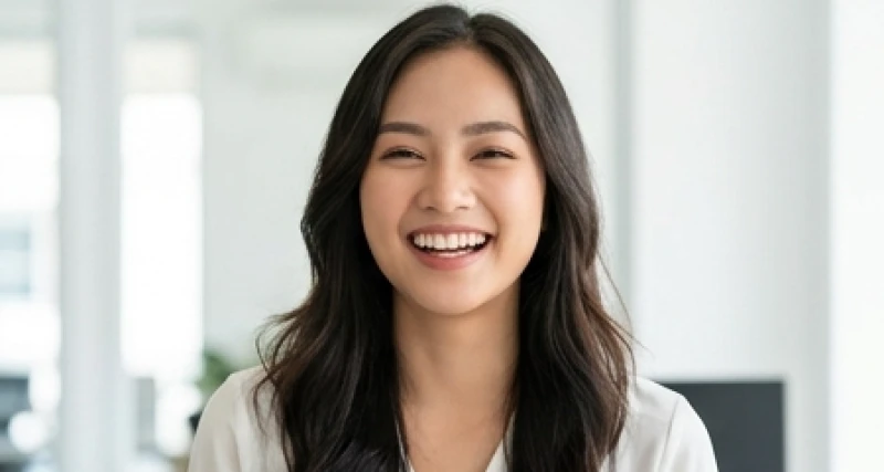 Người phụ nữ Việt Nam tươi tắn nở nụ cười lộ rõ nét duyên từ tướng răng khểnh