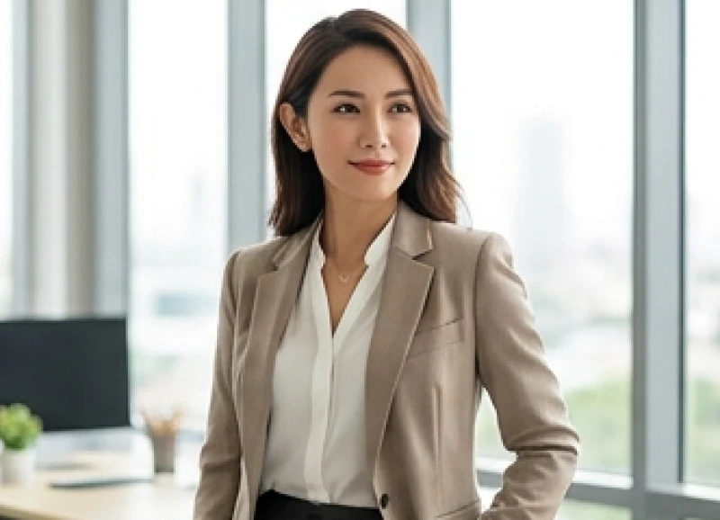 Nữ doanh nhân thành đạt tỏa sáng với phong thái tự tin và đôi tai nhô cao hơn chân mày