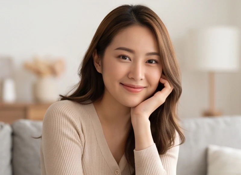 Người phụ nữ hiện đại có rãnh nhân trung ngắn với nụ cười thân thiện và tính cách hướng ngoại