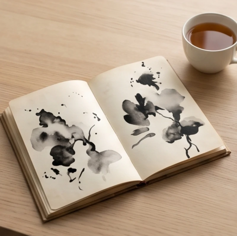 Cuốn sổ tay phong thủy mở ra với những dòng chữ ghi chép cẩn thận về các điềm báo tâm linh