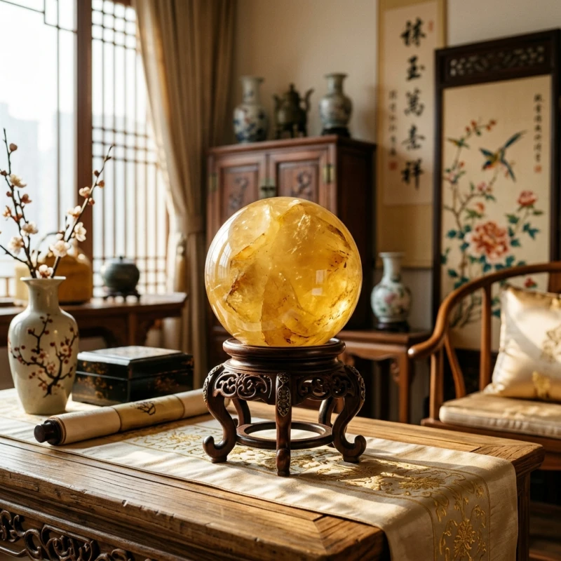 Tuổi Sửu khắc tuổi nào: chi tiết niên mệnh và cách hóa giải 12 Quả cầu thạch anh màu vàng đất đặt trong phòng khách giúp cân bằng sinh khí