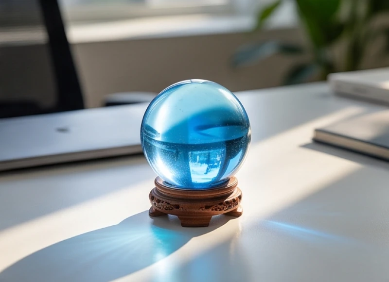 Cách thu hút tài lộc cho người tuổi Thìn: Từng bước kích hoạt 6 Quả cầu thạch anh xanh nước biển trong vắt đặt trang trọng trên góc bàn làm việc
