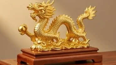Tượng rồng vàng cao cấp làm quà tặng phong thủy cho người tuổi Thìn mang ý nghĩa tài lộc