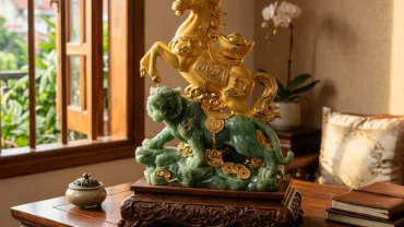 Bộ sưu tập các món quà tặng phong thủy cho người tuổi tuất như tượng hổ và ngựa mạ vàng