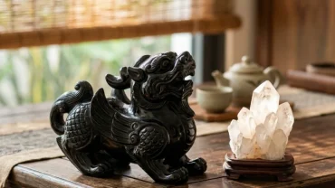 Tượng linh vật tỳ hưu và quả cầu đá thạch anh cao cấp làm quà tặng phong thủy cho người tuổi Tý
