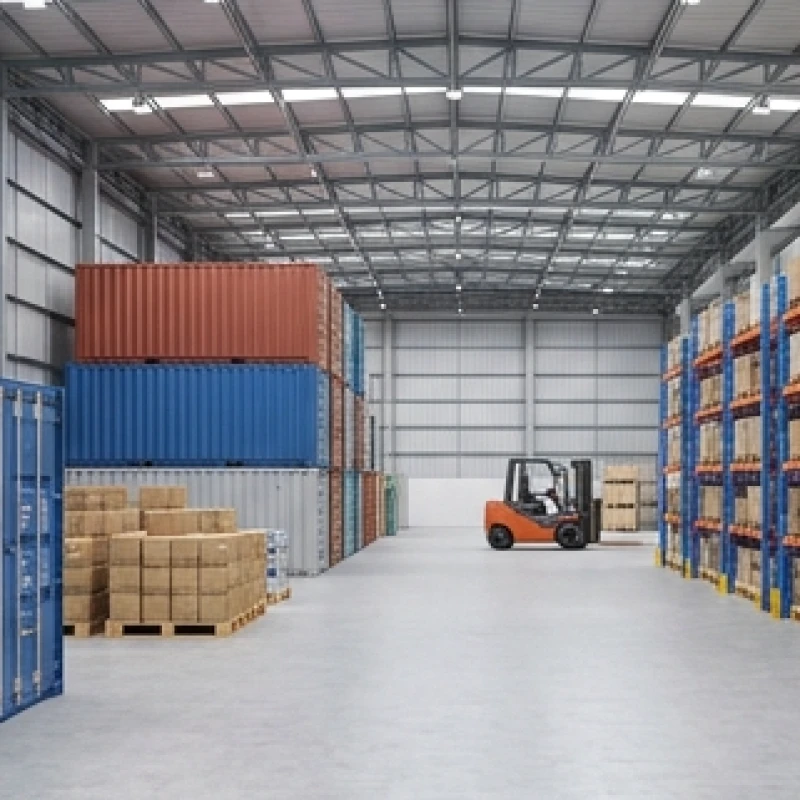 Ngành nghề nên tránh với tuổi Thân: Bảng tra Can Chi chi tiết 4 Khu vực kho bãi logistics với nhiều container đại diện cho ngành nghề mang hành Thủy