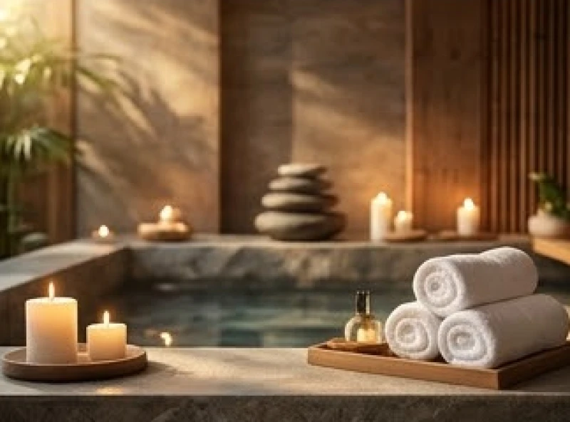 Không gian spa trị liệu cao cấp được bài trí tinh tế, thanh lịch cùng với ánh sáng dịu nhẹ ấm cúng