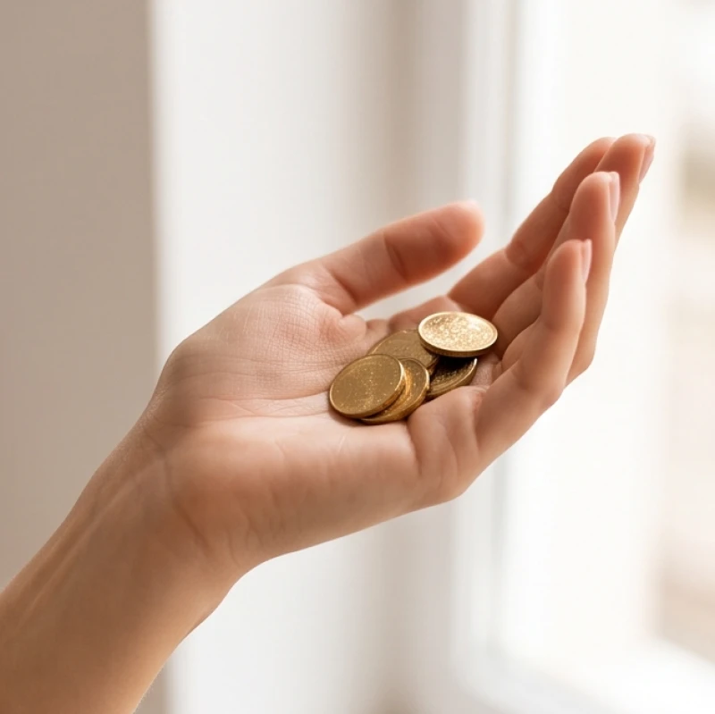 Nốt ruồi trong lòng bàn tay phải nữ: Luận vận mệnh & hung cát 1 Bàn tay phải nữ giới cầm những đồng xu lấp lánh biểu tượng cho sự tích lũy tài sản