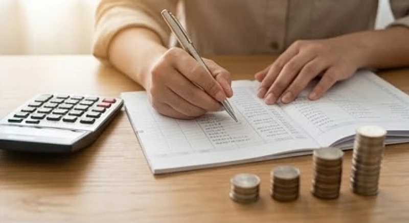 Mơ thấy răng thưa: Giải mã điềm báo, bảng số và hướng xử lý 2 Đôi tay cẩn thận ghi chép các khoản chi tiêu vào sổ tay bên cạnh máy tính