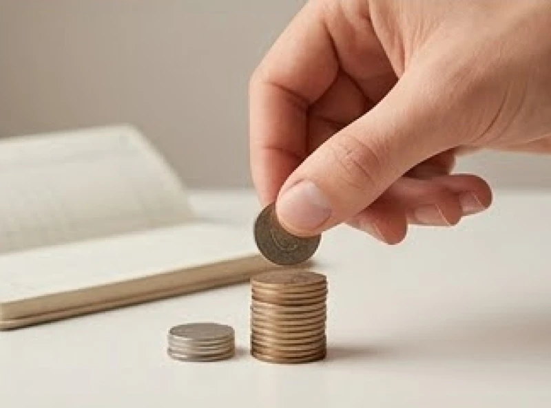 Đồng xu và cuốn sổ tay nhỏ tượng trưng cho sự cẩn trọng trong quản lý tài chính cá nhân