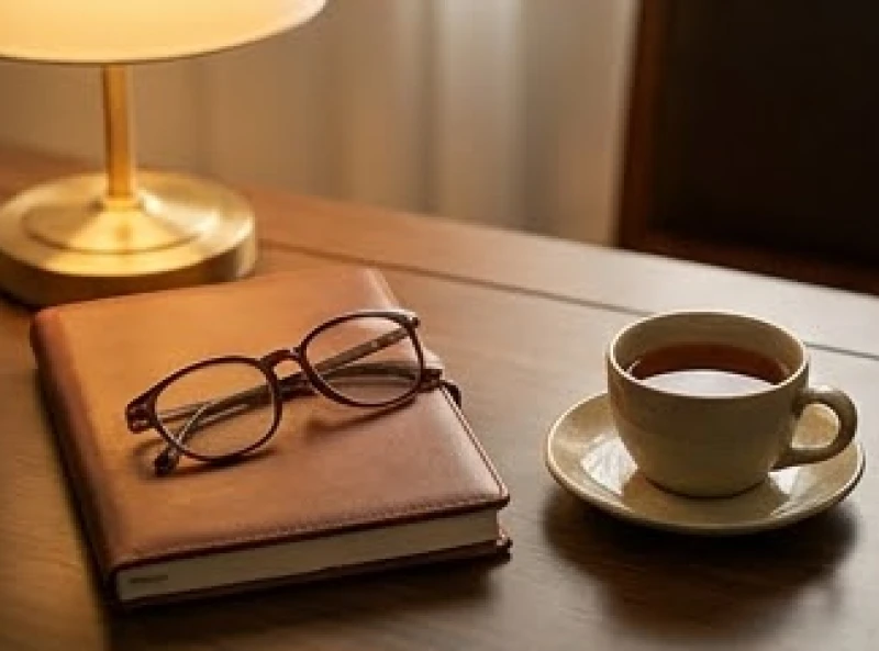 Sổ tiết kiệm và kính lão trên bàn làm việc tượng trưng cho sự an toàn tài chính tuổi già