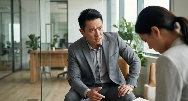 Lãnh đạo đang tỏ ra căng thẳng khi giải quyết các vấn đề tồn đọng với đội ngũ nhân viên