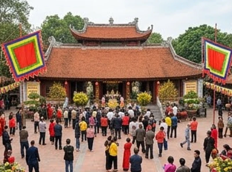 Người dân tấp nập vãn cảnh và dâng hương trong không gian rộng lớn của lễ hội đền Cửa Ông