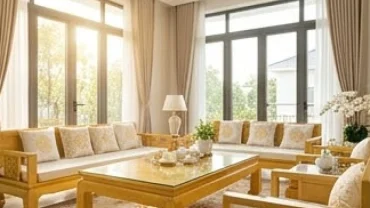 Bố trí không gian phòng khách nhằm giải đáp tuổi quý mão 1963 hợp hướng nào để đón vượng khí