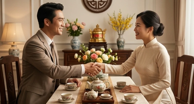 Cái bắt tay hợp tác kinh doanh tượng trưng cho sự xuất hiện của quý nhân giúp đỡ tài chính