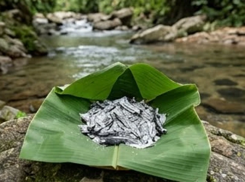 Phần tro của bàn thờ gỗ cũ được gói ghém cẩn thận chuẩn bị mang ra rải xuống dòng nước chảy quanh năm