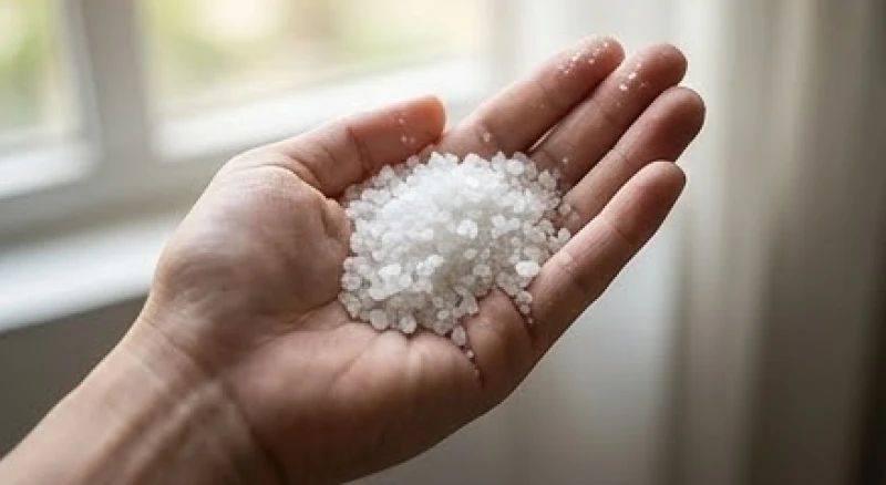 Mơ thấy gương vỡ: Giải mã tâm lý, điềm báo và cách hóa giải 6 Bàn tay cầm một nắm muối biển hạt thô chuẩn bị thực hiện nghi thức ném qua vai trái thanh tẩy
