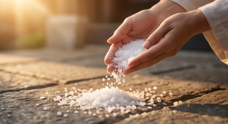 Mơ thấy rắn vàng: Giải mã điềm báo và mẹo phong thủy đón tài lộc 8 Nắm muối biển thô được rắc đều qua vai trái để thanh tẩy không gian và hóa giải năng lượng xấu