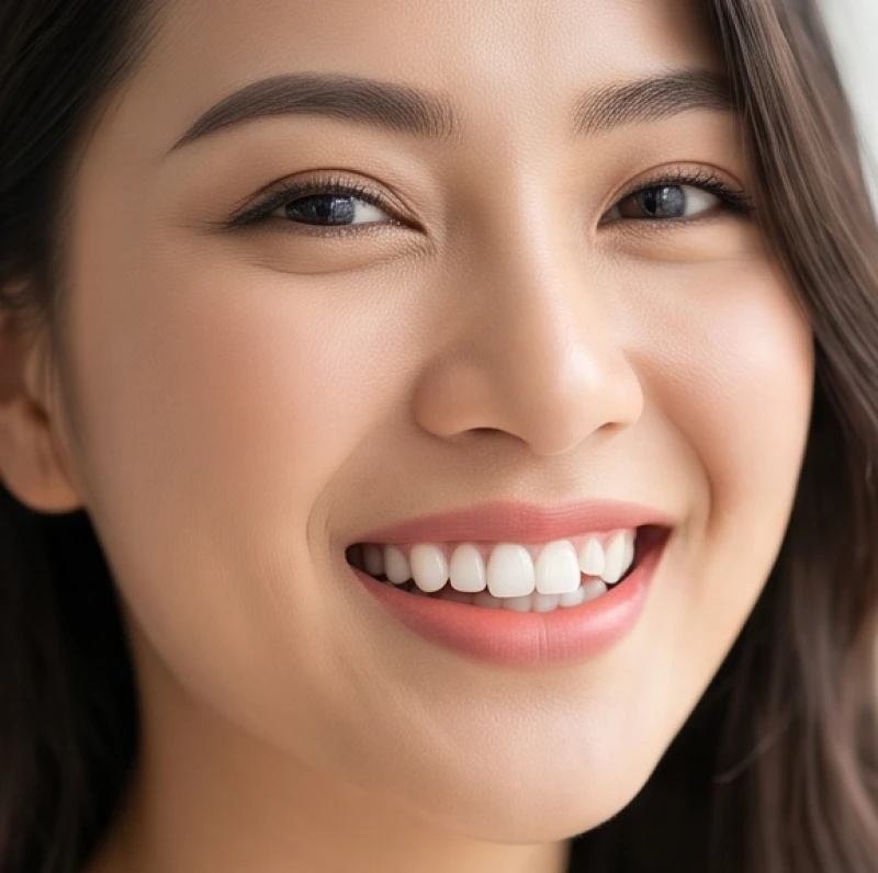 Nụ cười với chiếc răng khểnh trắng sáng mọc nhẹ nhàng bên cạnh các răng đều đặn