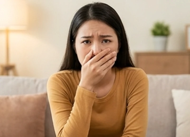 Bị mẻ răng là điềm gì: Ý nghĩa tâm linh, sơ cứu & bảng giá 2 Cô gái mang vẻ mặt căng thẳng và buồn bã khi suy nghĩ về những rắc rối sau khi làm mẻ răng