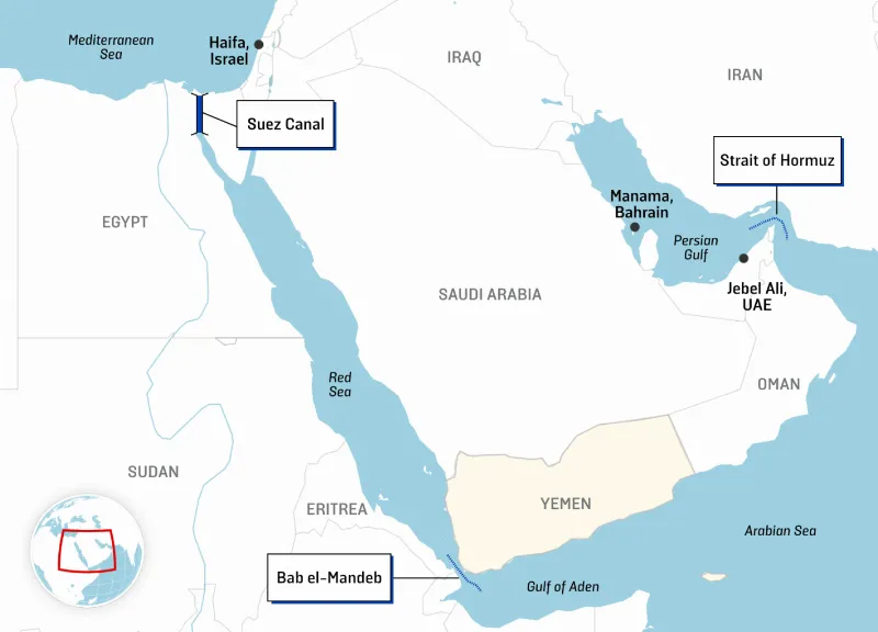 red sea trade chokepoints houthi map 800 29baf823