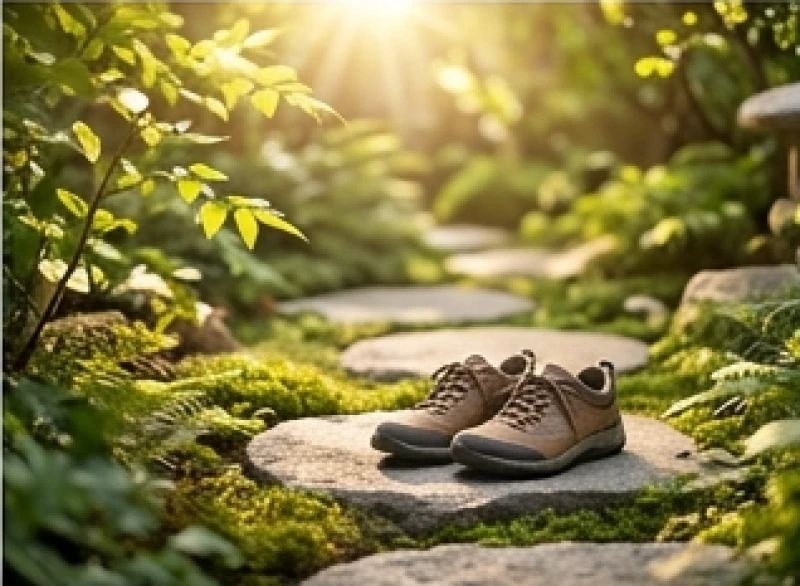 Đôi giày đi bộ và con đường rợp bóng cây xanh mang lại sinh khí cho tuổi lão niên