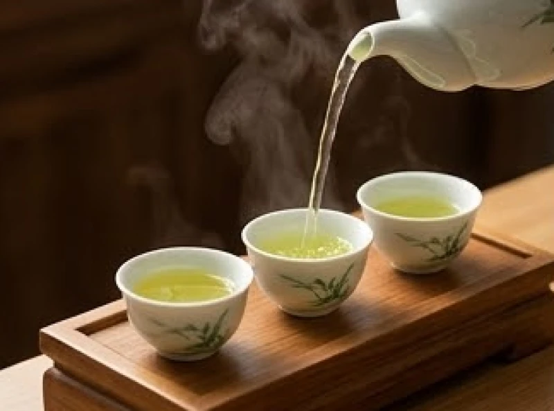 Văn khấn Diêu Trì Kim Mẫu tại nhà: Trình tự dâng lễ và bài cúng 9 Ba chung trà xanh ấm nóng vừa được rót đầy trên kỷ nước đặt trước án thờ Mẹ