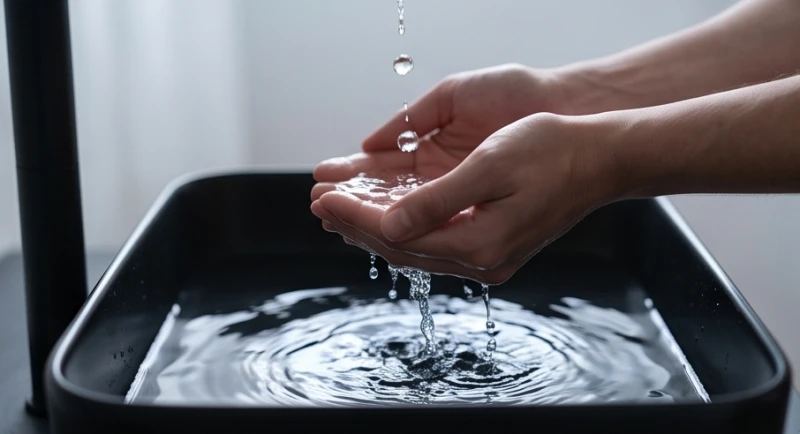 Mơ thấy người khác bị tai nạn: Ý nghĩa điềm báo & cách hóa giải 6 Đôi bàn tay đang vục nước mát để rửa mặt nhằm xua tan cảm giác bất an từ ác mộng