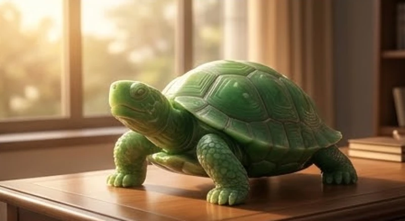 Mơ thấy rùa khổng lồ: Điềm báo cát hung và bộ số tài lộc 5 Tượng rùa khổng lồ bằng ngọc bích đặt trên bàn làm việc toát lên vẻ sang trọng
