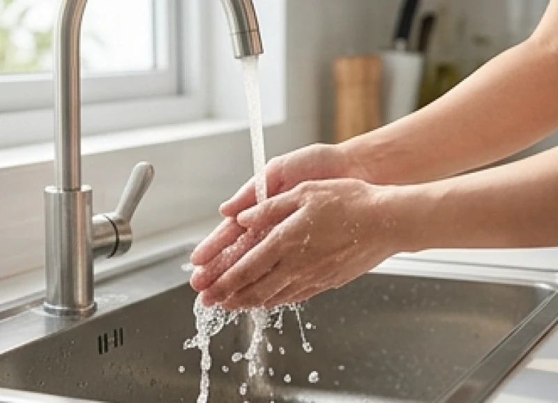 Xả nước sạch rửa tay trong vài phút giúp ổn định nhịp tim và gột rửa những muộn phiền do sự cố gây ra