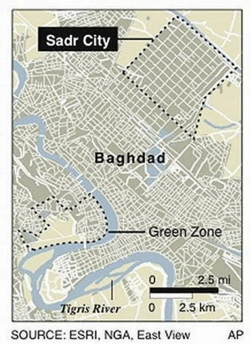 Sadr City and Green Zone Map