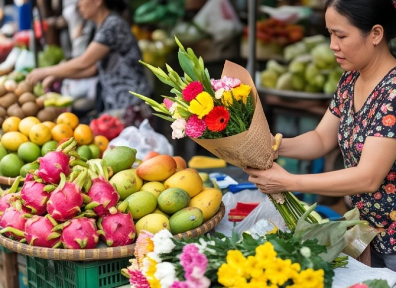 Văn khấn cúng Bà Bổn Mạng tại nhà: Mẫu bài khấn và mâm lễ 6 Các nguyên liệu tươi ngon và hoa quả được chọn lọc kỹ càng tại chợ truyền thống để sắm lễ cúng