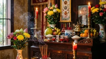 Không gian thờ cúng truyền thống giải sao hạn tuổi mùi năm 2026 để cầu bình an