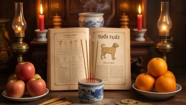 Sơ đồ sao hạn tuổi tuất năm 2027 và các vật phẩm phong thủy truyền thống giúp hóa giải hung khí trên bàn cúng