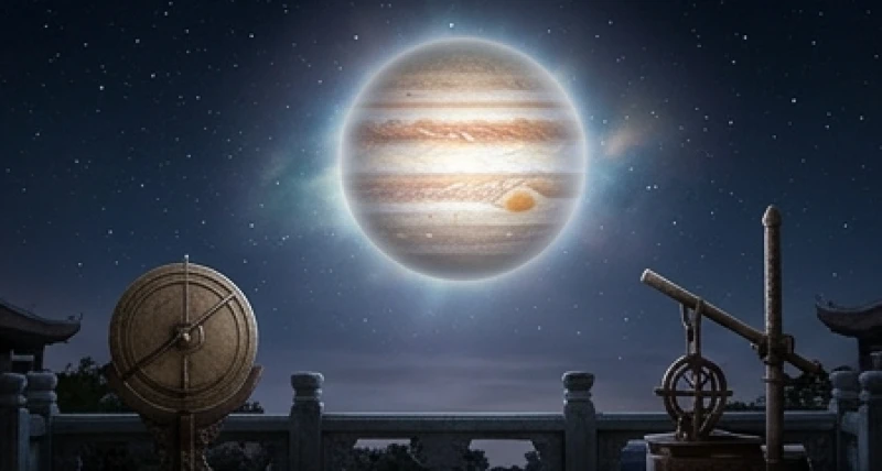 Xung Thái Tuế là gì: Cách xem tuổi phạm, phương vị và bài cúng 1 Bầu trời sao đêm rực rỡ với hành tinh Mộc Tinh đại diện cho nguồn năng lượng của hạn xung thái tuế là gì
