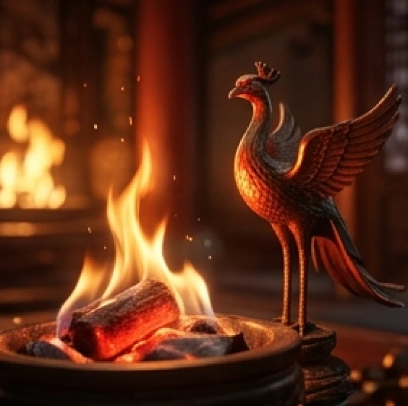 Ngọn lửa bùng cháy tượng trưng cho hỏa khí và sát khí cần kiêng kỵ của chòm sao Chu Tước
