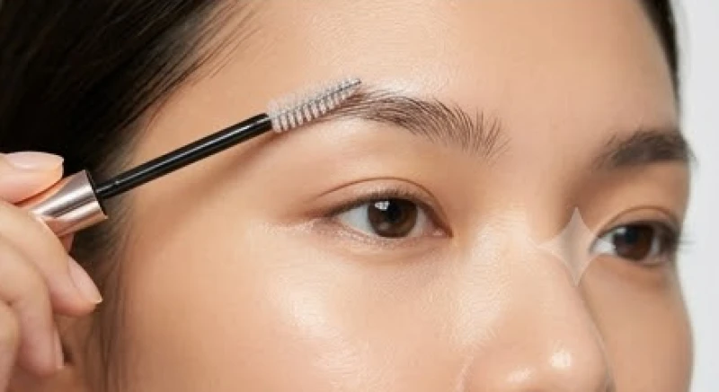 Thoa tinh chất dưỡng peptide bằng cọ chuyên dụng lên vùng tướng lông mày thưa nhằm kích thích mọc sợi