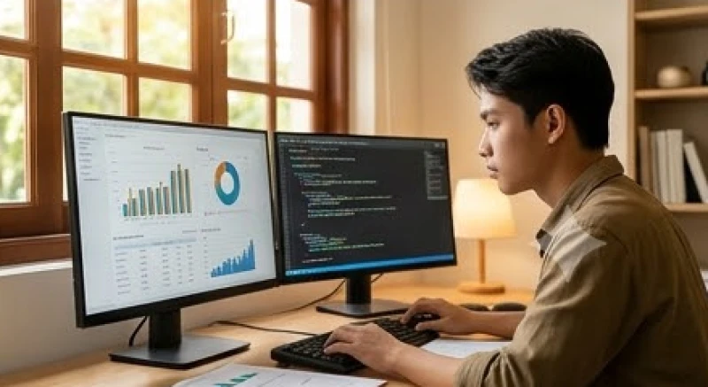 Tử vi tuổi Đinh Hợi 2007 năm 2027: Sao hạn và lịch xuất hành 8 Chàng trai trẻ phân tích dữ liệu trên màn hình máy tính với tinh thần vô cùng cầu thị