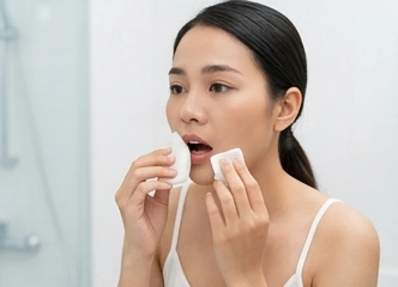 Bị mẻ răng là điềm gì: Ý nghĩa tâm linh, sơ cứu & bảng giá 1 Người phụ nữ dùng bông gạc sạch cầm máu nhẹ nhàng tại vị trí răng cửa bị mẻ vỡ