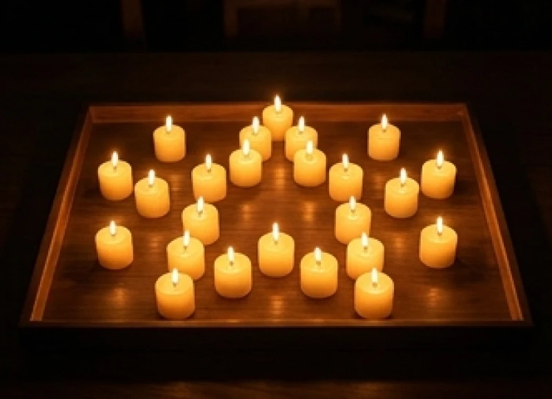 Sao Thái Dương chiếu mệnh: Ý nghĩa, bảng tuổi và cách cúng chuẩn 9 Sơ đồ bài trí 12 ngọn nến cháy sáng rực rỡ tượng trưng cho các chòm sao trên mâm cúng nghi lễ