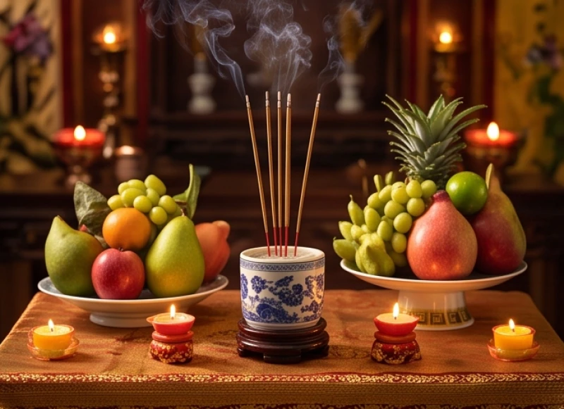 Chuẩn bị mâm lễ và sơ đồ nến cúng giải sao Vân Hớn, Thái Bạch tại nhà
