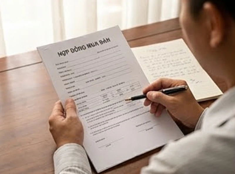 Người mua đối chiếu cẩn thận dãy số khung và số máy trên hợp đồng mua bán xe để điền vào bài khấn
