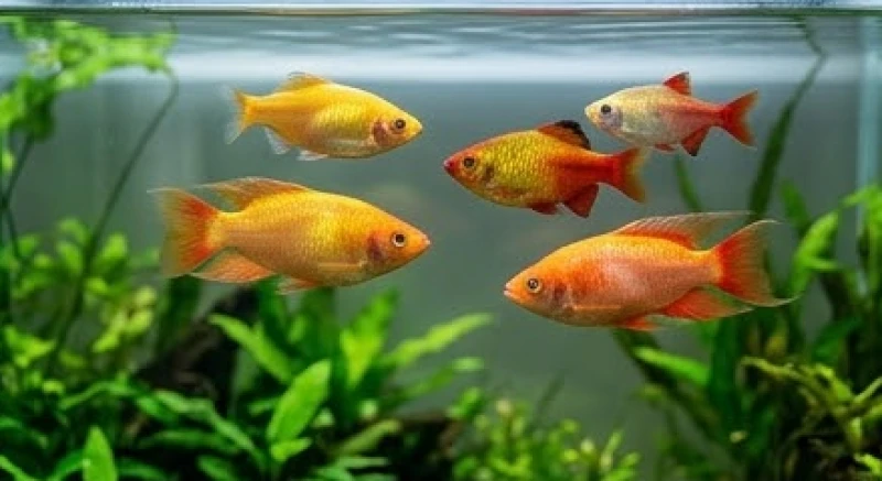 Bể cá phong thủy tuổi Mùi: Bố trí chuẩn ngũ hành nạp âm 2 Đàn cá chép Nhật rực rỡ bơi lội tung tăng trong bể kính mang lại sinh khí dồi dào