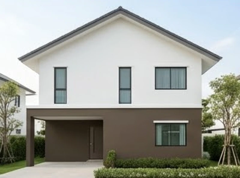 Màu sơn nhà hợp tuổi Thìn: quy tắc 60-30-10 theo từng bản mệnh 8 Mặt tiền ngôi nhà được chia tỷ lệ màu sơn hợp lý để vừa phản xạ nhiệt vừa chống bám bẩn chân tường