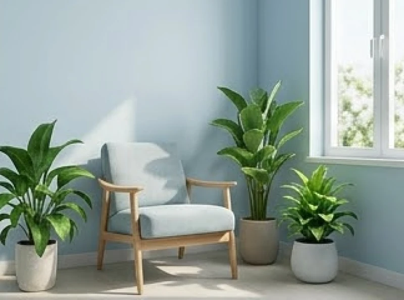 Phòng khách sơn màu xanh dương nhạt mang lại nguồn năng lượng bồi đắp cho người mệnh Mộc