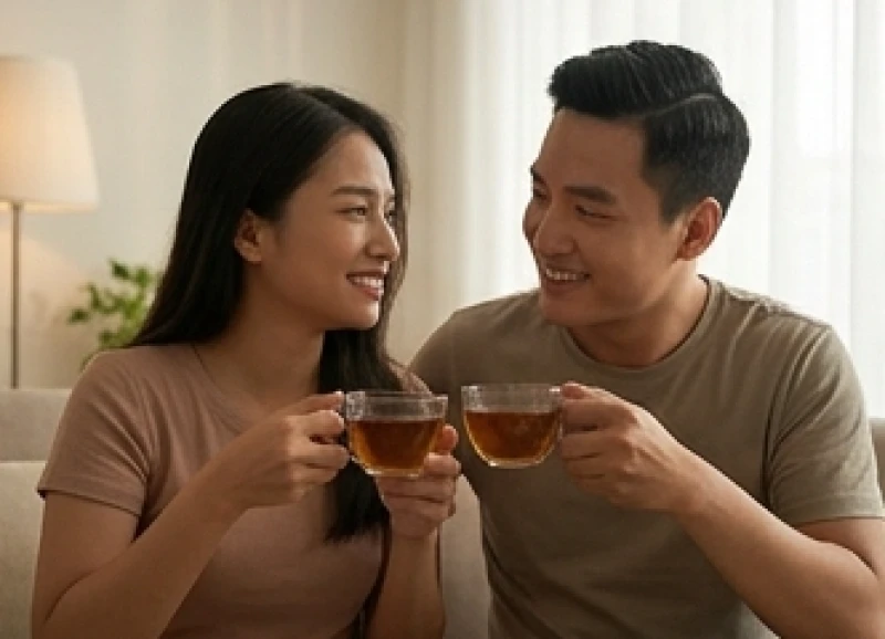 Hai người tươi cười vui vẻ bên nhau sau khi gỡ bỏ được những áp lực trong giao tiếp