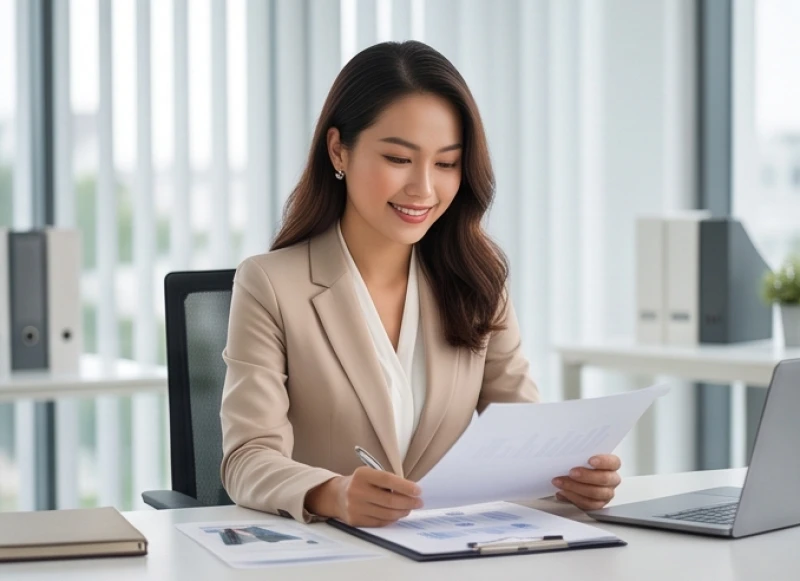 Tử vi trọn đời tuổi Giáp Tuất 1994 nữ mạng: Lộ trình & đại kỵ 1 Nữ doanh nhân sinh năm 1994 làm việc trong văn phòng với phong thái tự tin