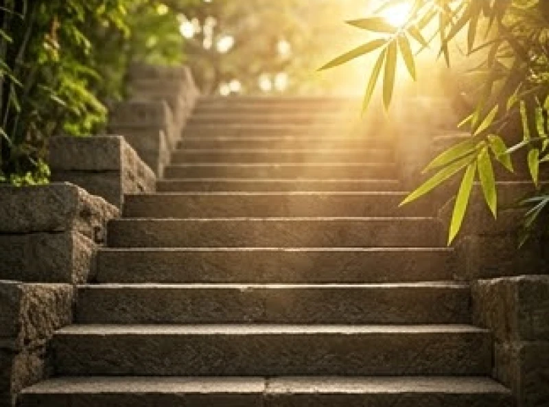 Tử vi trọn đời tuổi Kỷ Mão 1999 nam mạng: Lộ trình và cách hóa giải 8 Những bậc thang bằng đá xanh phủ rêu phong dưới ánh nắng ấm áp đại diện cho con đường sự nghiệp