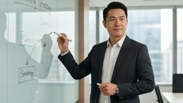 Người lãnh đạo đang vạch định chiến lược phát triển sự nghiệp tuổi dần trong không gian làm việc chuyên nghiệp